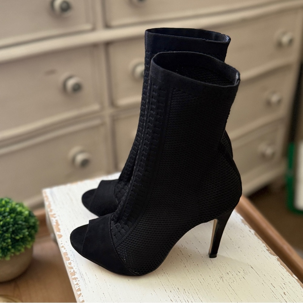 Call It Spring Peep Toe Knit Booties - Picture 3 of 6
